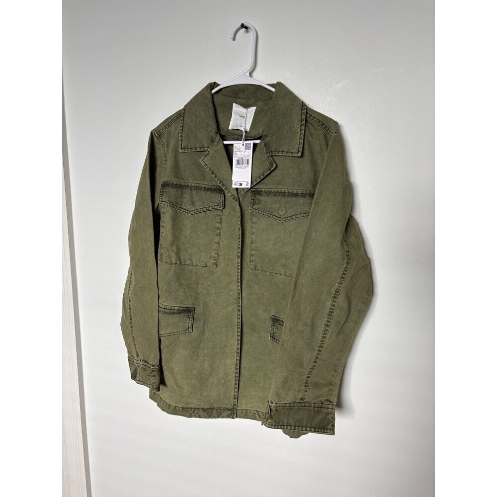 Mango Womens Olive Green Utility Jacket With Pockets, new with tags, Size M